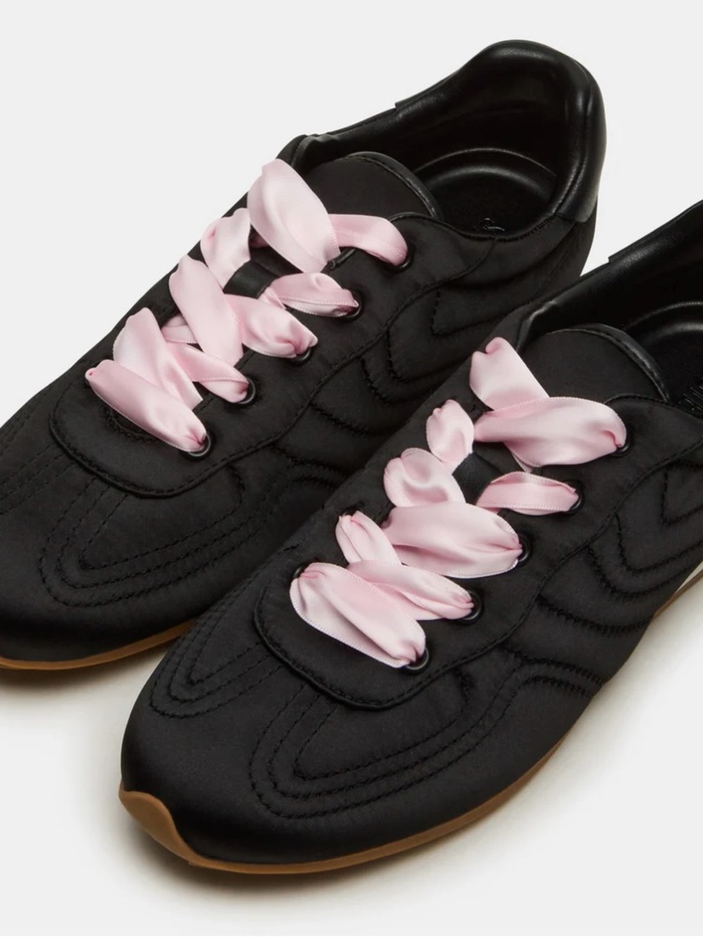 Steve Madden Abbi Black Satin Sneakers